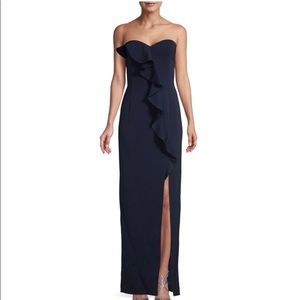 Jay Godfrey navy blue strapless dress size 2